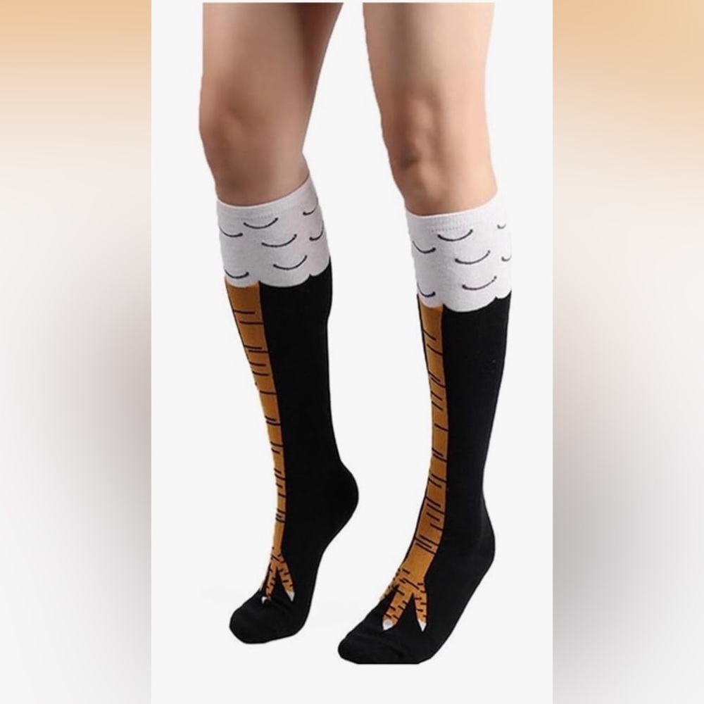 🌙 B157 Novelty Knee-High chicken socks